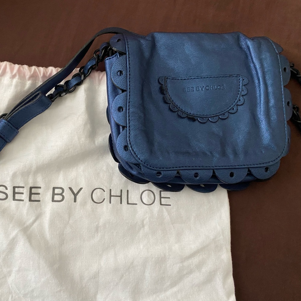 See by Chloe glitter blue small crossbody